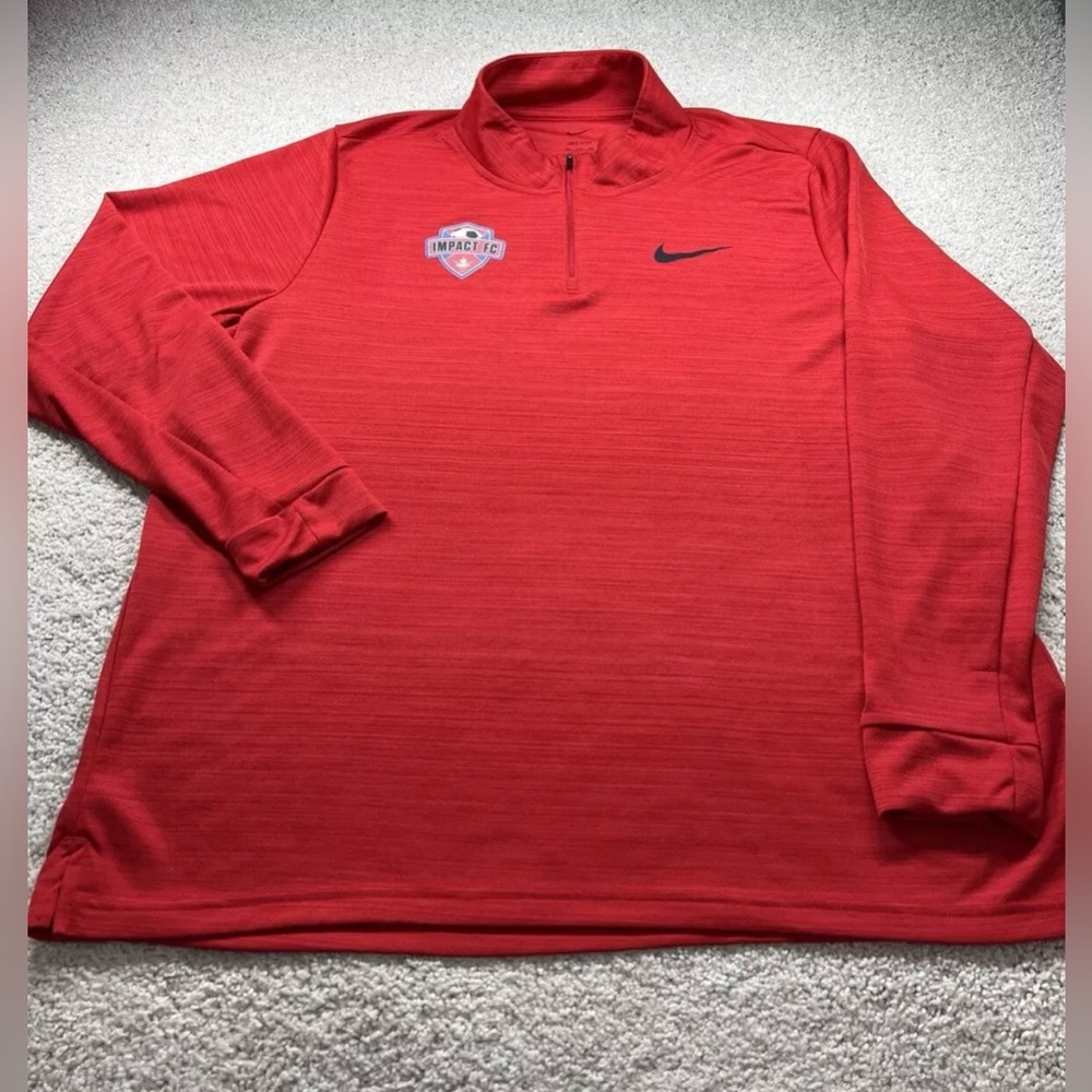 Nike Red Impact Soccer Football Long Sleeve DriFit Light Weight Pullover XXL